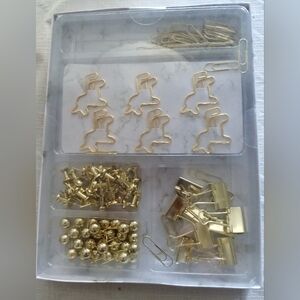 Desk Office Supply Kit Studioart Golden 136 PCs Assorted Stationary Set Clips